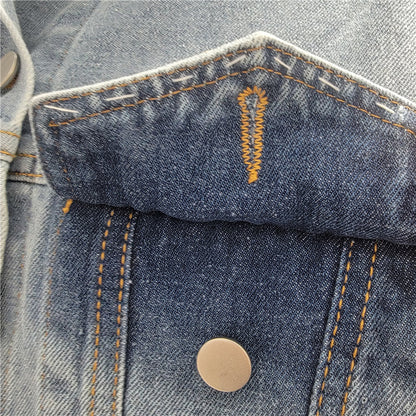 Bride Heart Cutout Denim Jacket with Rhinestone Fringe