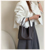 Women Soft Top Grain Leather Bucket Bag