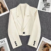 Short women blazer cropped suit jacket petite fit