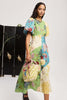 Floral patchwork linen women summer dress