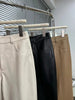 Women Leather Cropped Harem Straight Leg Pants