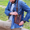 Men's Leather Shoulder Holster Bag Underarm Wallet for Outdoor Carry
