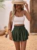 Ruffle Hem Smocked High Waist Skort for Women