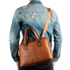 Leather messenger bag for men office travel