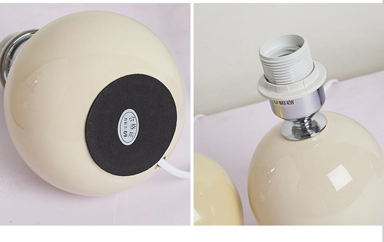 Nordic ceramic pleated bedside table lamp