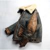 Men Real Shearling Leather Aviator Jacket