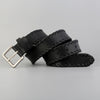 Women’s Braided Leather Belt Genuine Cowhide Silver Buckle