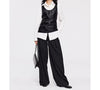 Women Genuine Leather Vest Biker Layered Tank