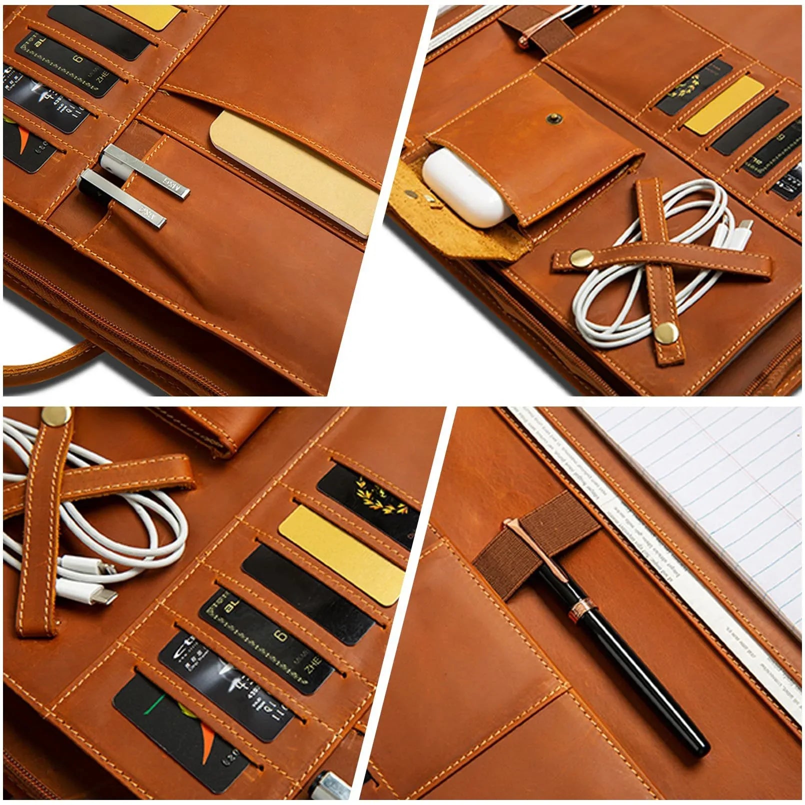 Crazy Horse Leather Laptop & Document Case