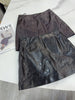 Women’s Leather Mini Skirt High Waist Oil Wax A-Line