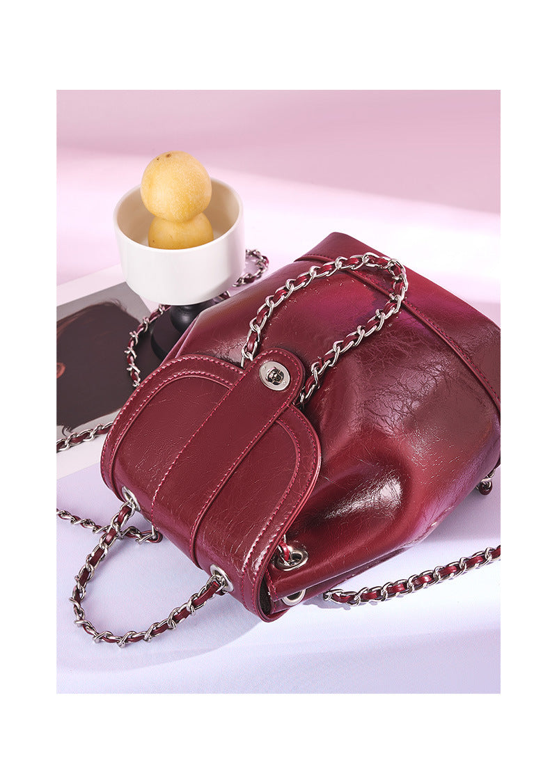 Genuine Leather Crossbody Backpack Purse for Women