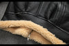 Men Real Sheepskin Shearling Aviator Jacket Winter Coat
