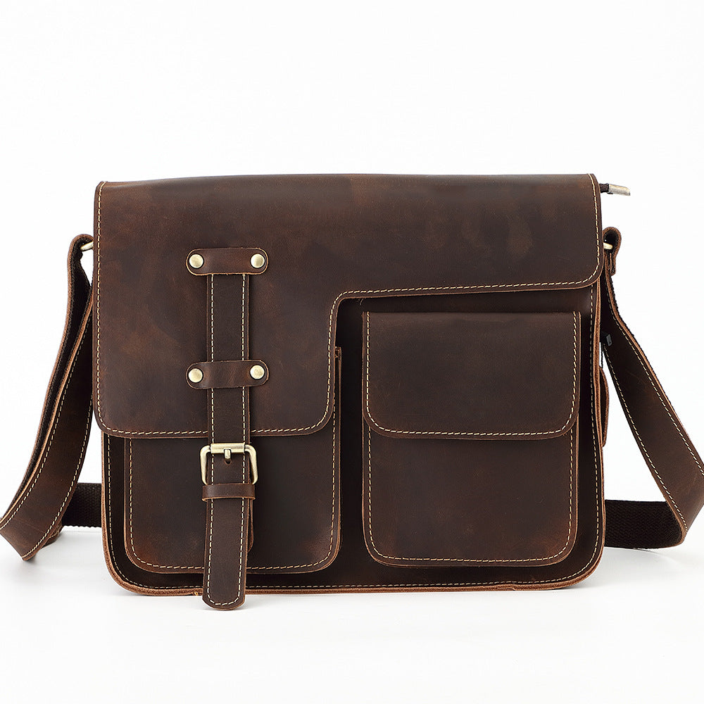 Real Leather Laptop Messenger Bag