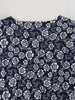 Women Floral Quilted Cotton Jacket Navy White