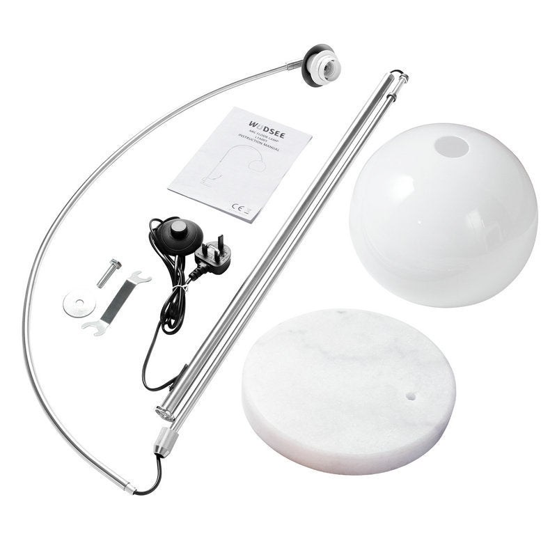 Modern globe acrylic arc floor lamp