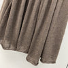 Women Wool Knit Midi Skirt Brown Elastic Waist Pleated Wool Skirt
