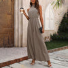 Women’s Halter Neck Wide Leg Jumpsuit Sleeveless High Collar