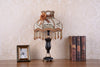 European fabric bedside table lamp black gold