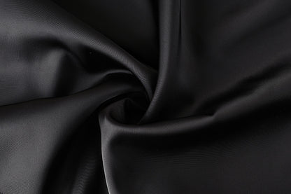 Black Satin Lace Trim Slit Mini Skirt