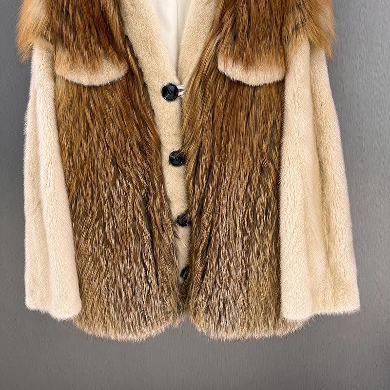 IN STOCK Women’s Mink and Real Fox Fur Coat Winter Jacket