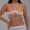 Multi-Layer Faux Pearl Bikini Chest Chain Set