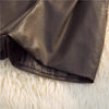 High waist faux leather a line shorts