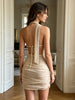 Backless halter mini dress for party events