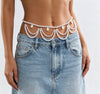 Faux Pearl Waist Chain with Draped Shell Tassels
