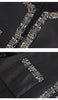 Women’s Leather Jacket with Chain Trim and Tweed Edge