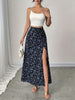 high waist split maxi skirt