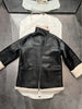 Women Genuine Leather Jacket with Real Fur Bomber Style