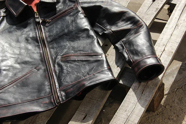 Men’s Waxed Cowhide Leather Jacket