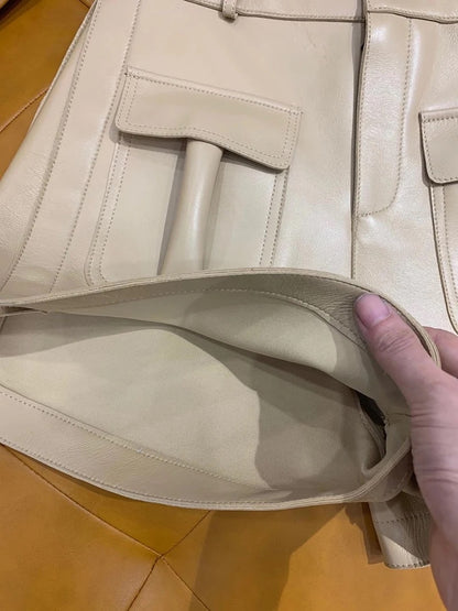 Women Genuine Leather Workwear Shorts High Waisted