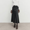 Women’s Genuine Leather High Waist Midi Skirt