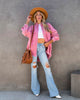 Oversized Denim Jacket Women Frayed Hem