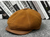 Leather newsboy cap for men vintage baker boy hat 2 M