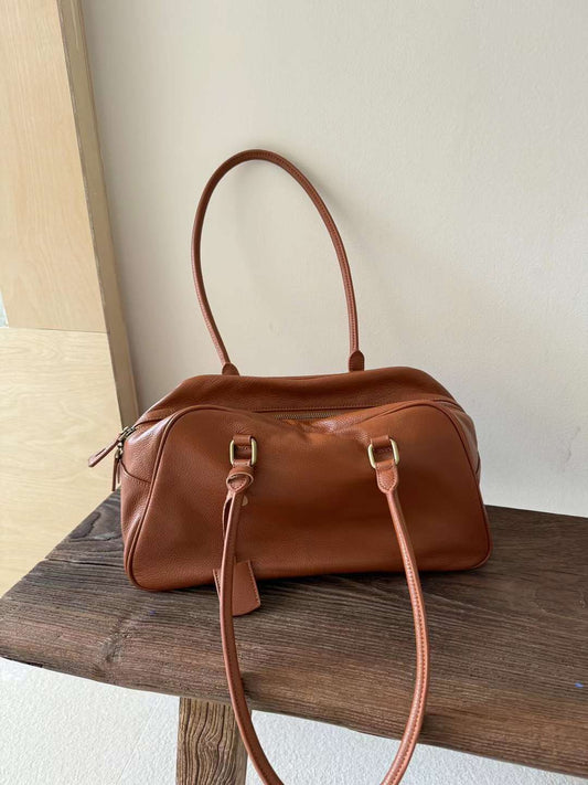 Leather French Tote Bag Underarm Shoulder Purse