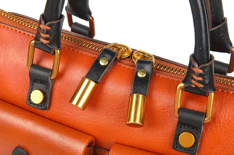 Real Leather Laptop Shoulder Bag