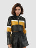 Cropped Faux Leather Moto Jacket for Women