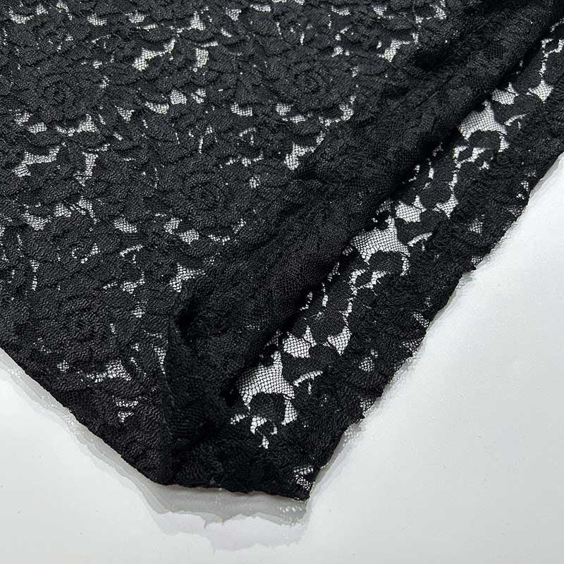 Sheer long sleeve lace maxi dress for women