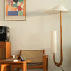 Vintage wabi sabi solid wood boho floor lamp