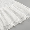 Women’s Sheer Lace High Slit Ruffled White Midi Skirt