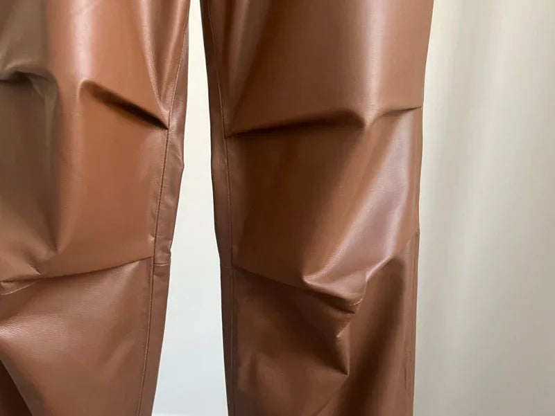 Genuine Sheepskin Leather Jogger Pants