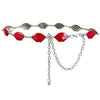 Women’s Red Lip Waist Chain Silver Tone Belt