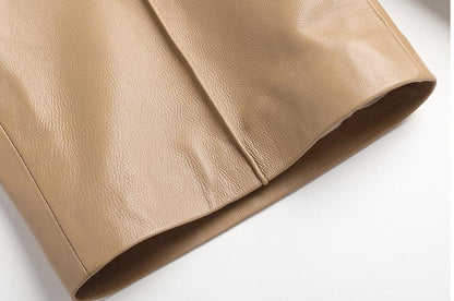 Women high waisted leather shorts