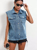 oversized sleeveless denim vest