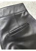 High Rise Leather Elephant Style Pants Straight Leg Midi Culotte
