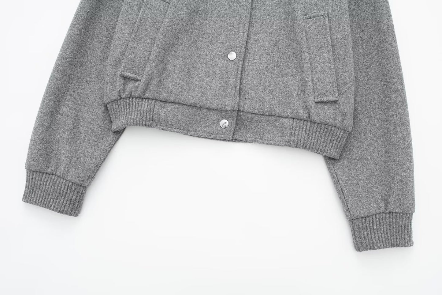 Women Loose Wool Bomber Pilot Jacket