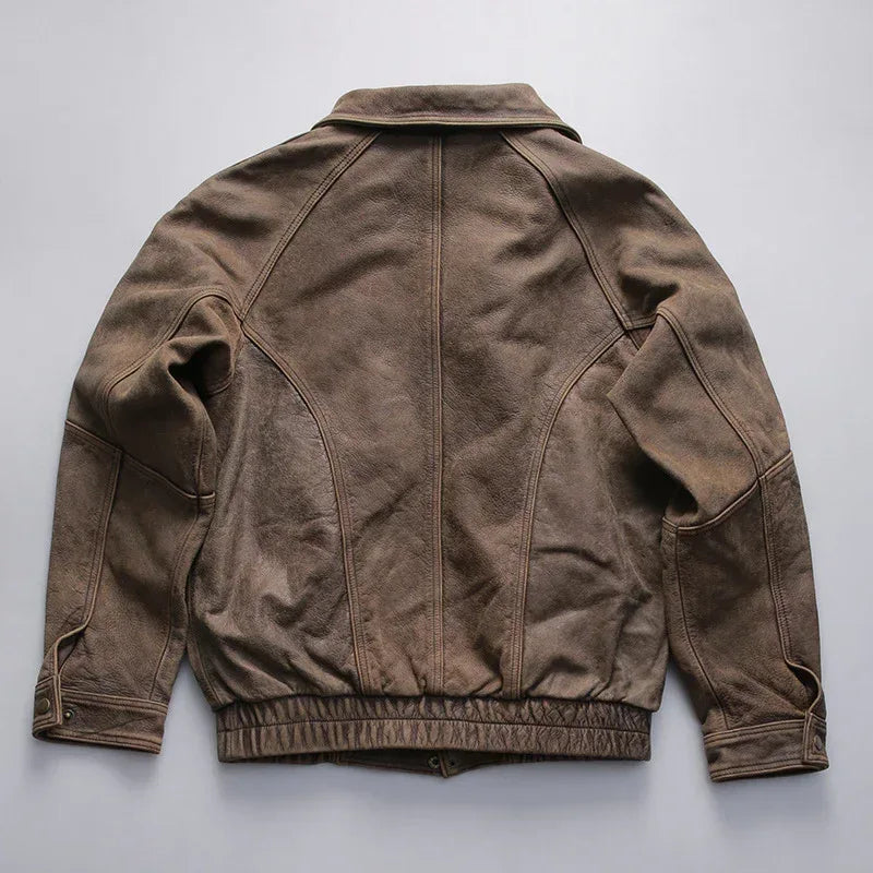 Men’s Vintage Distressed Nubuck Leather Jacket