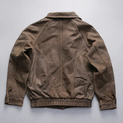 Men’s Vintage Distressed Nubuck Leather Jacket